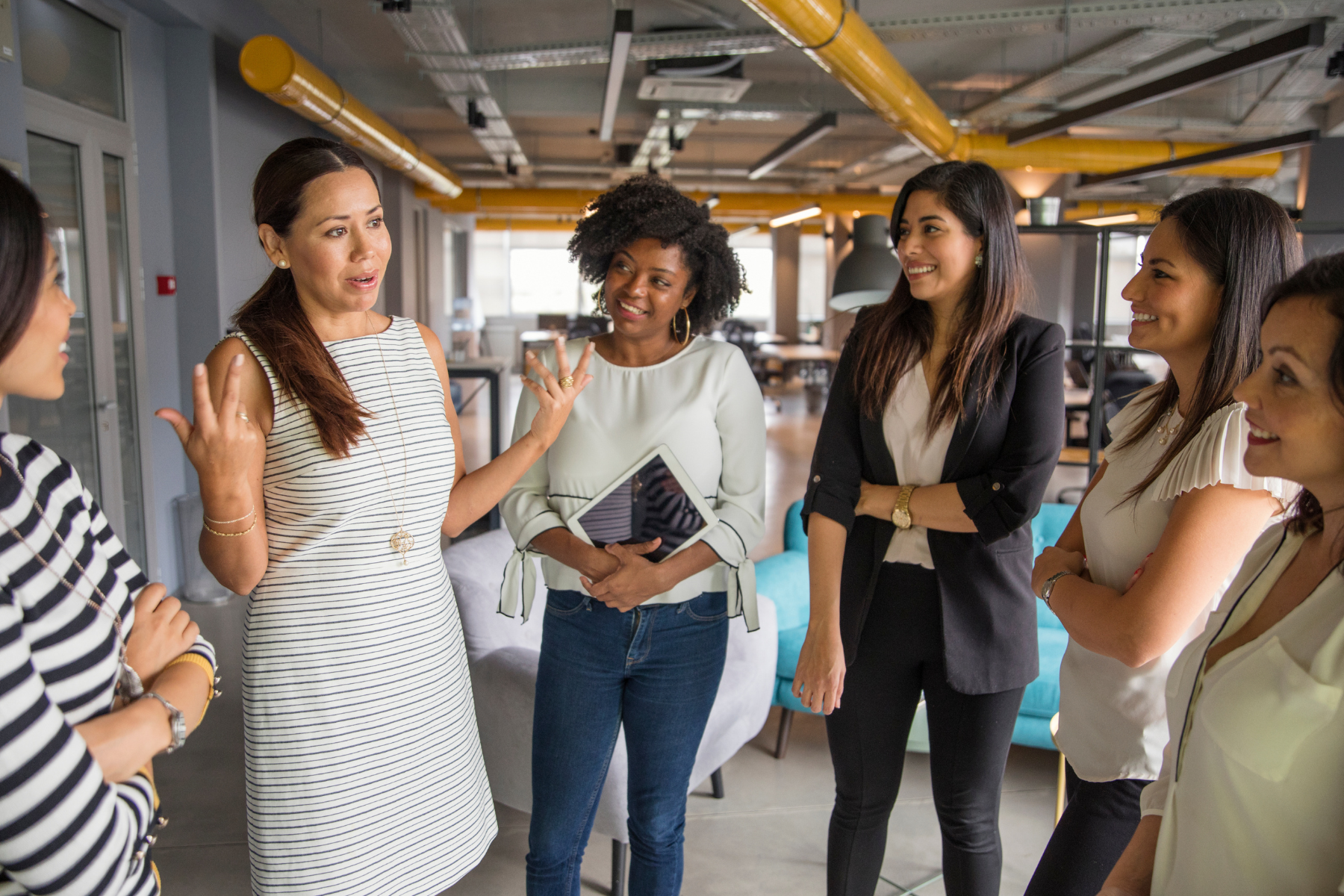 A woman speaking with confidence